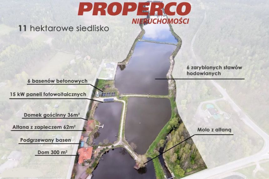 Dom 260m2, łowisko rybne 10ha, Komórki, Daleszyce miniaturka 2