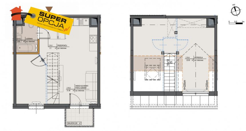 Kraków Bieżanów, 780 000 zł, 61.34 m2, M3 miniaturka 2