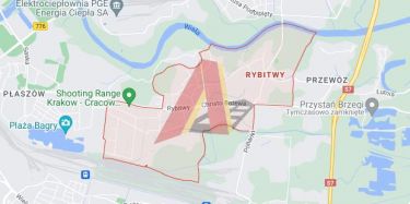 Kraków Podgórze, 13 224 200 zł, 60 ar, przyłącze wodociągu