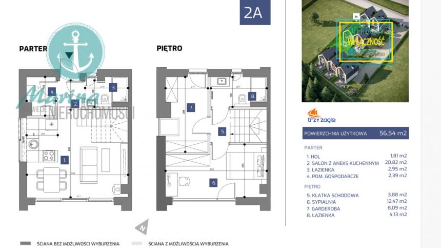 Jastrzębia Góra, 616 000 zł, 56 m2, 3 pokoje miniaturka 3