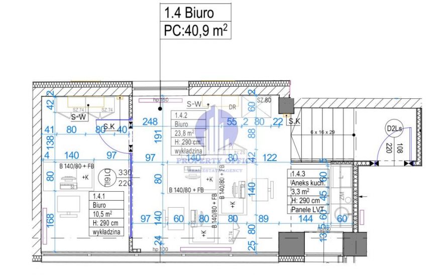 Mokotów: biuro 46,63 m2 - zdjęcie 1