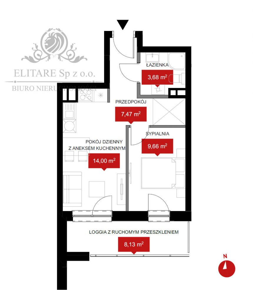 Mieszkanie 34,81m2 2 pokojowe z loggią 8,13m2/Wrocław, Kleczków miniaturka 4