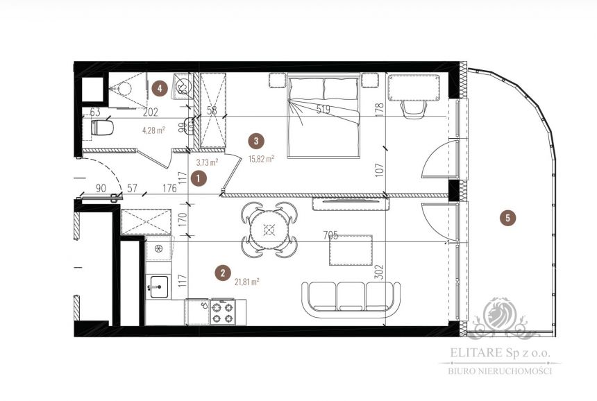 Apartament 45,64m2 ,2 pok. w stanie deweloperskim/Stare Miasto miniaturka 2