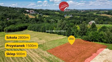 6 arów budowlanej, piękna panorama, Mogilany