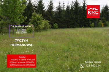 Działki budowlane od 10.9a do 27.5a w Hermanowej