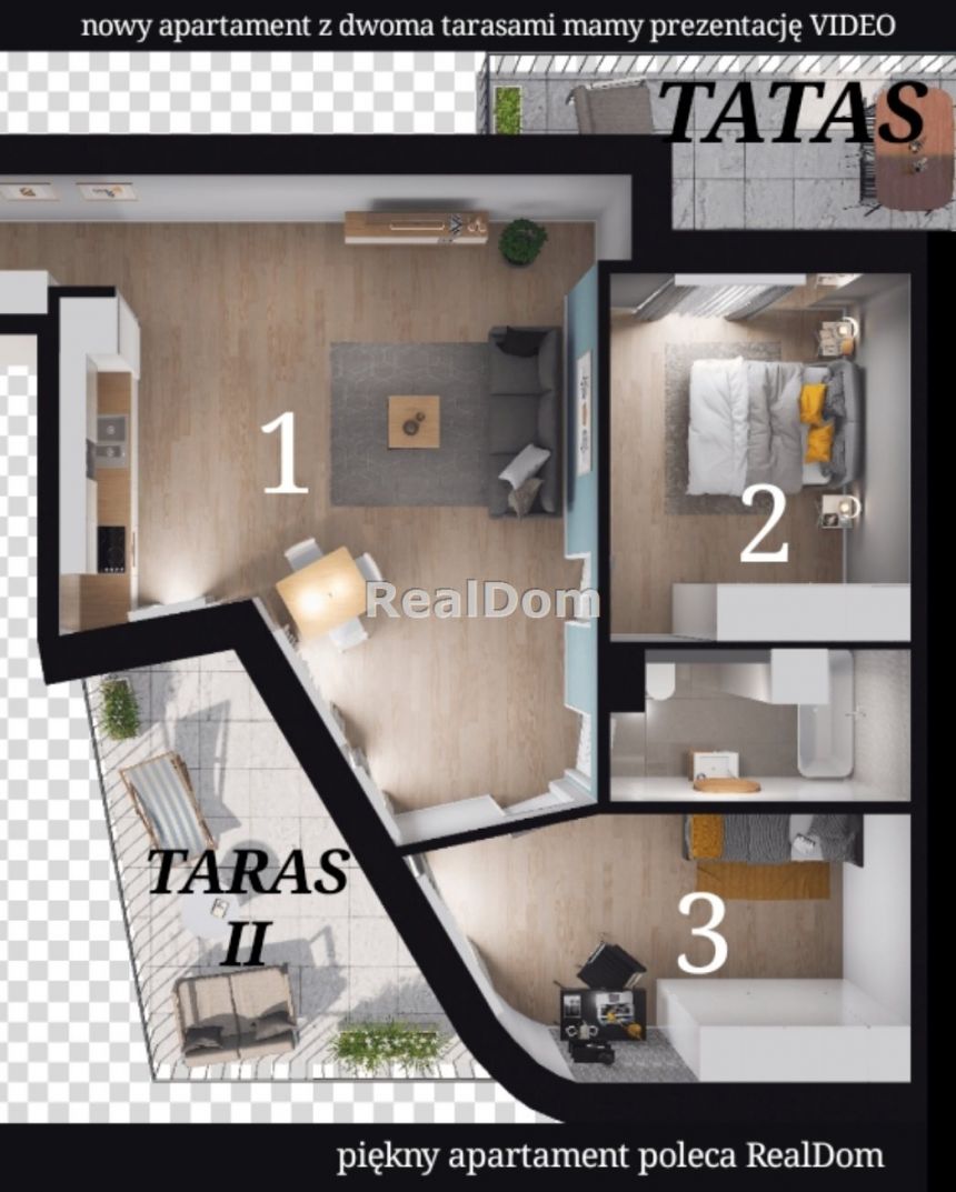3-pokoje z 2 tarasami winda garaż Kraków miniaturka 4