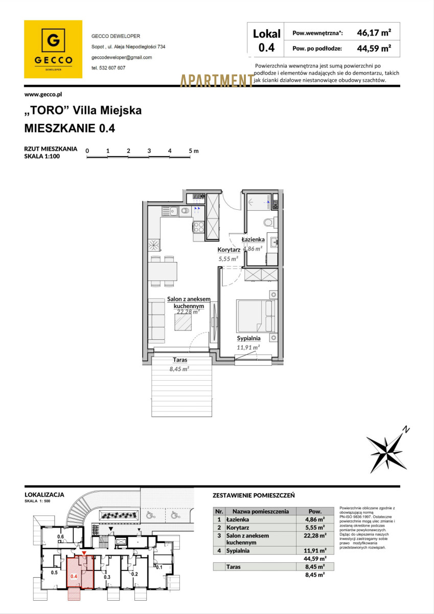 Gdynia Grabówek, 628 800 zł, 46 m2, 2 pokojowe miniaturka 4