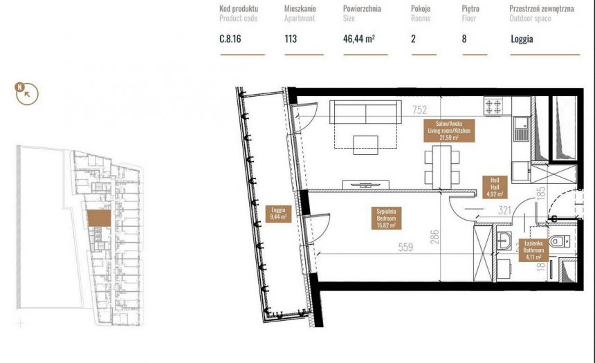 Apartament 2pok/z widokiem na Odrę/600m od Rynku miniaturka 18