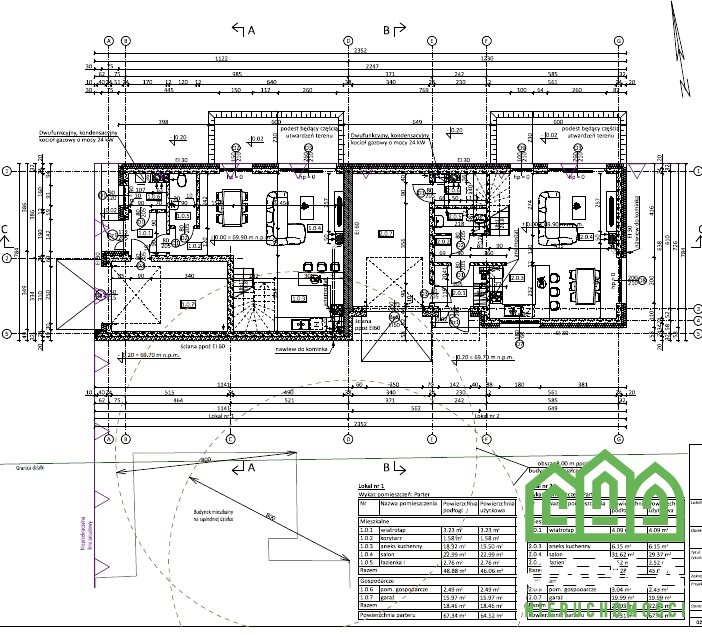 Dom developerski Miedzyń 130/420m2 bliźniak 12.25r miniaturka 3