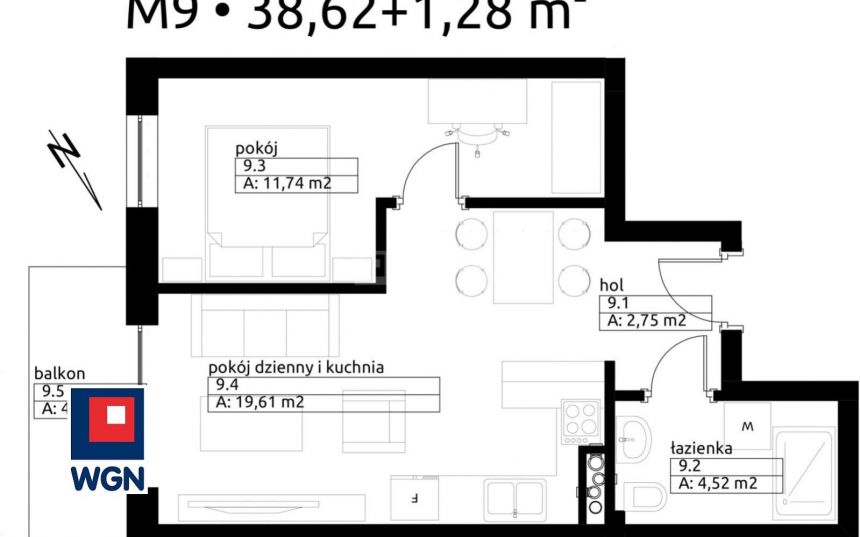 Wieluń, 347 194 zł, 38.62 m2, M2 miniaturka 3