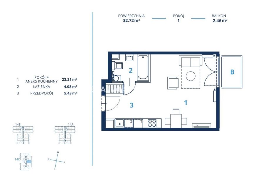 33m2 + balkon / osiedle.Ruczaj klucze 0% miniaturka 3