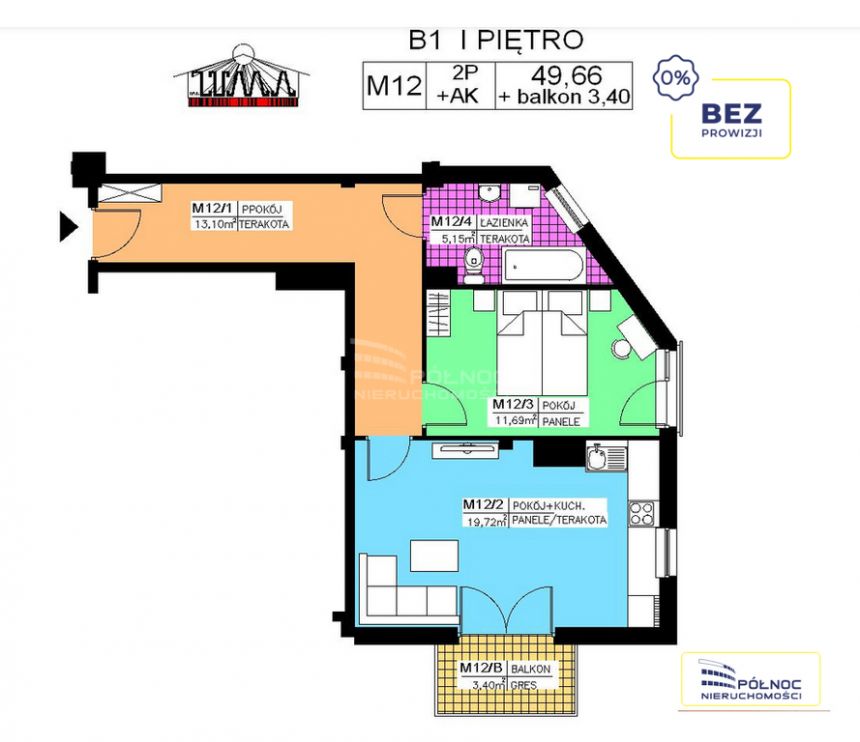 47m2 Przy Oś Świętokrz BALKON Mieszkania od 25m2 miniaturka 1