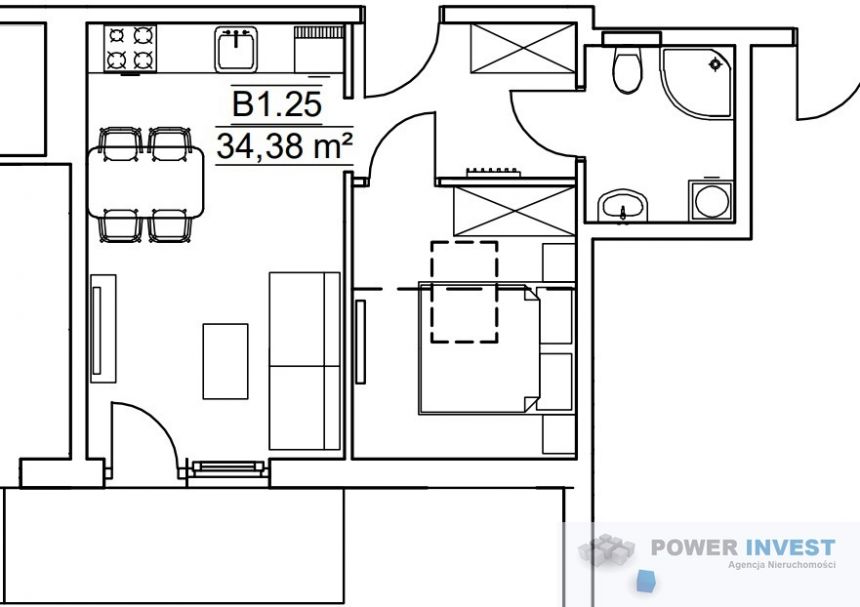 Kraków Dębniki, 548 169 zł, 33.63 m2, 2 pokojowe miniaturka 3