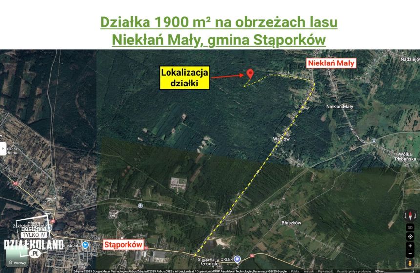 Działka 1900 m² na skraju lasu, Niekłań Mały miniaturka 4