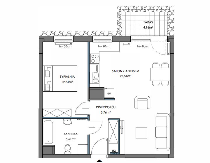 Gdańsk Letnica, 608 062 zł, 51.75 m2, M2 miniaturka 5