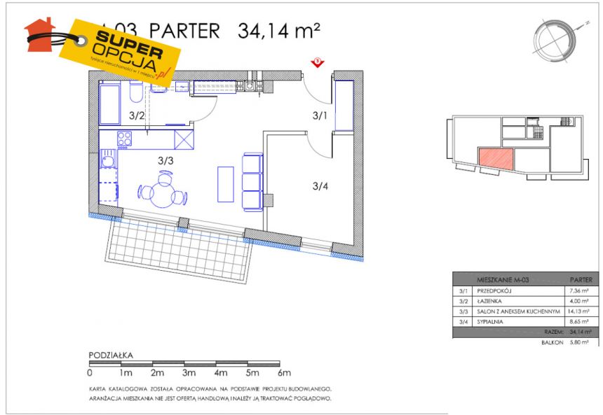 Kraków Ruczaj, 580 000 zł, 34.14 m2, parter miniaturka 2