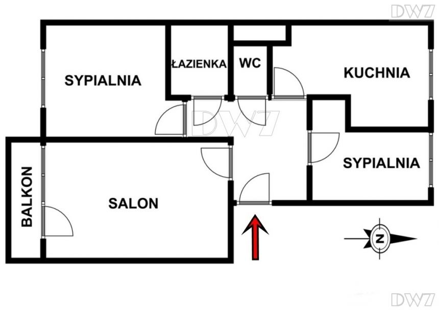 3 pokoje,oddzielna kuchnia,balkon,Białoprądnicka - zdjęcie 1