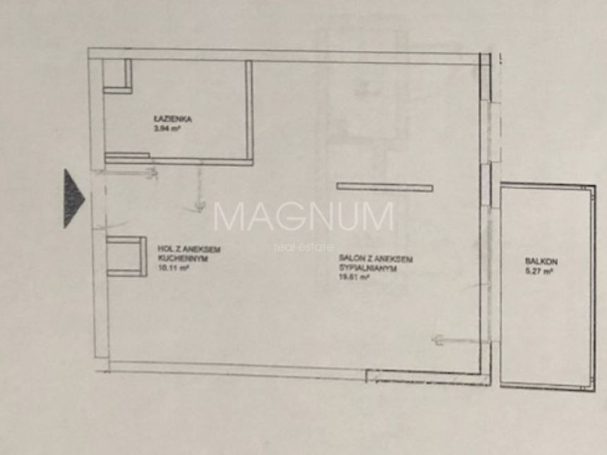 Studio z aneksem sypialnianym, odebrane, jest KW miniaturka 8