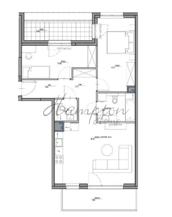 Warszawa Wilanów, 1 380 000 zł, 67 m2, pietro 4/4 miniaturka 2