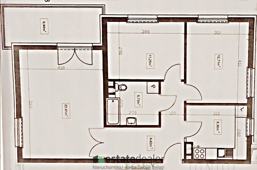 3-POK. MIESZKANIE 71,40 M2  Z DUŻYM BALKONEM miniaturka 14