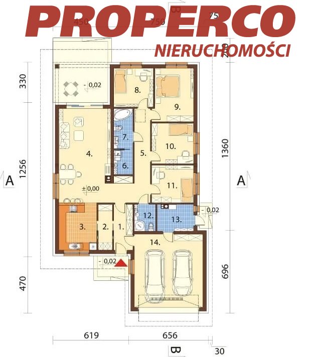 Dom parterowy 167,62m2, 4 pok. Brzeziny miniaturka 5