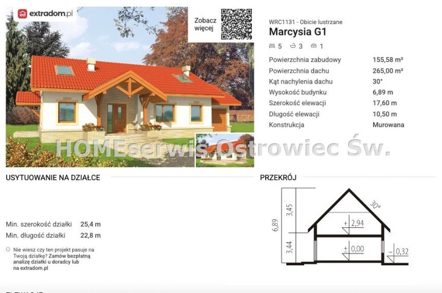 Na sprzedaż dom stan surowy 155m2, działka 5100 m2 miniaturka 4