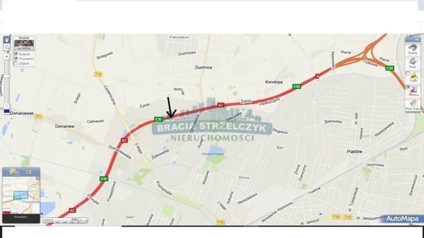 DŁUGA DZIAŁKA PROSTOPADŁA DO  TRASY A2 - zdjęcie 1