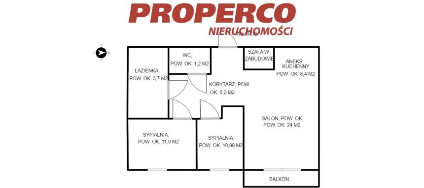 Mieszkanie 3 pok., pow. 72,53 m2, Fosforytowa miniaturka 17