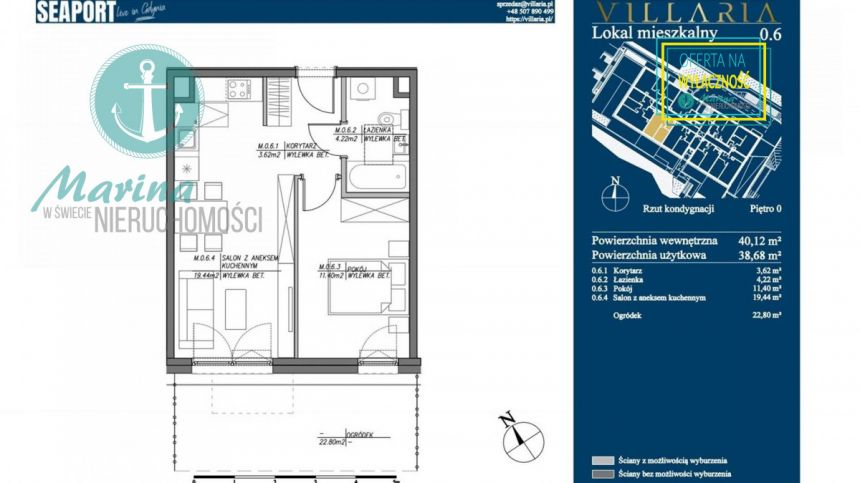 Gdynia Grabówek, 626 000 zł, 40.12 m2, parter/4 miniaturka 3