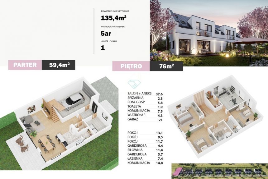 Dom 135 m2, działka 5 ar, garaż w bryle miniaturka 6