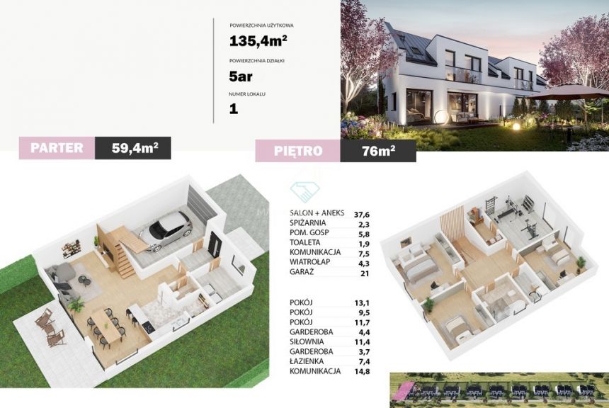 Dom 135 m2, działka 5 ar, garaż w bryle miniaturka 3