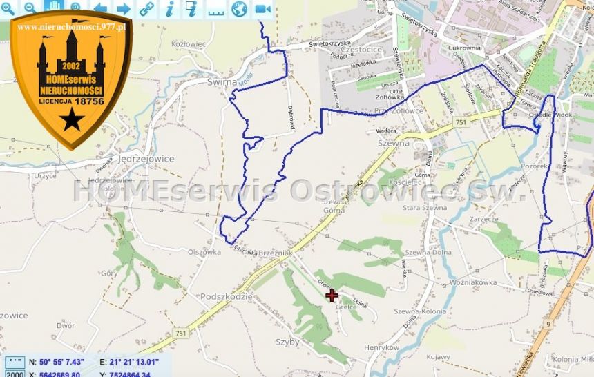 Działka na sprzedaż 3952 m2 Szewna k/Ostrowca miniaturka 1