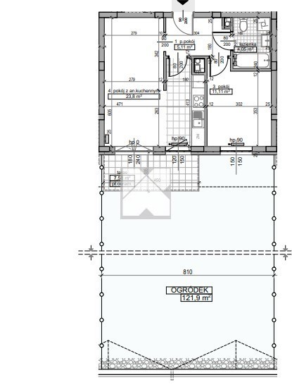 Mieszkanie o pow. 44,78 m2| Ogródek 122 m2| miniaturka 3