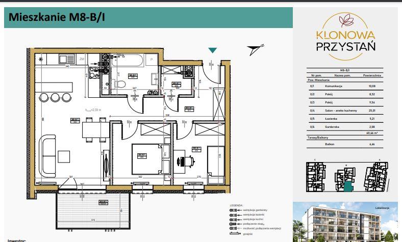 Nowe, 3 pokoje,61 m2, Klonowa miniaturka 5