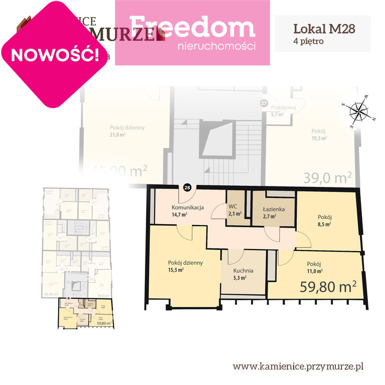 Mieszkanie na Starym Mieście w Elblągu, 59,8m2 miniaturka 4