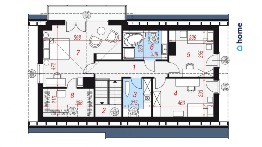 Dom wolnostojący 140m2 z garażem w bryle budynku miniaturka 3
