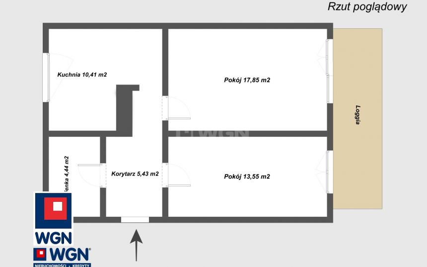 Luboń Stare Żabikowo, 480 000 zł, 51.68 m2, z loggią miniaturka 15