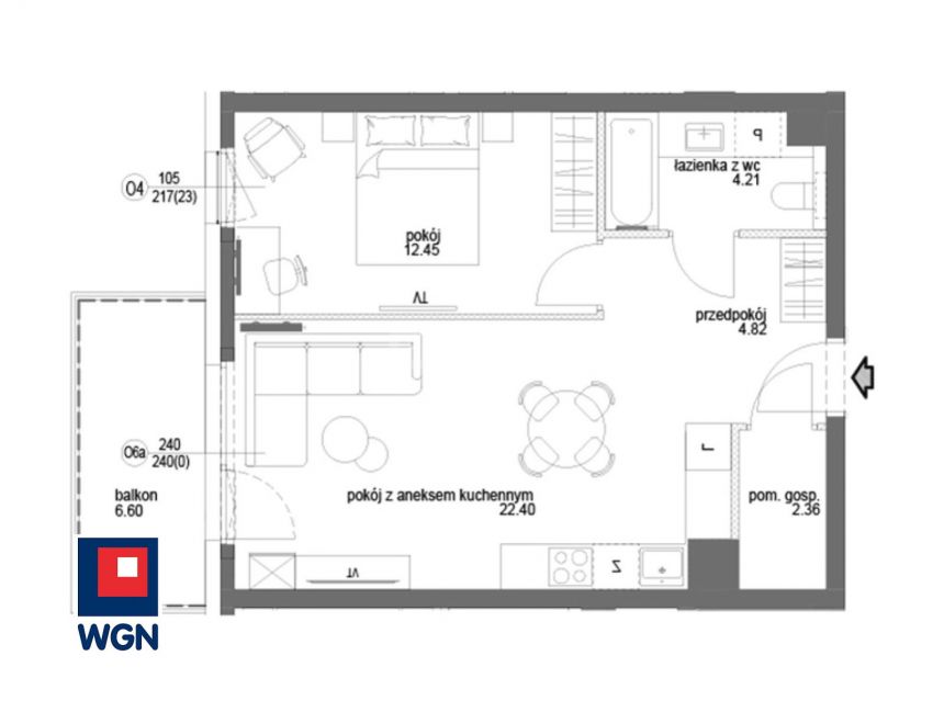 Pruszcz Gdański, 479 046 zł, 46.24 m2, kuchnia z oknem miniaturka 5