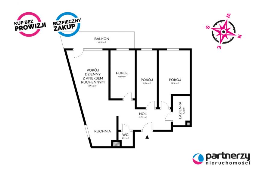 Gdańsk Letnica, 1 152 000 zł, 78.4 m2, pietro 3 miniaturka 16