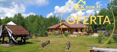 Nietuzinkowy dom z bali w otoczeniu natury