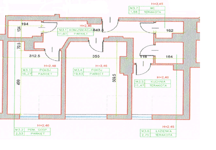 Do wynajęcia mieszkanie 66,70 m² - Grudziądz, Śródmieście miniaturka 7