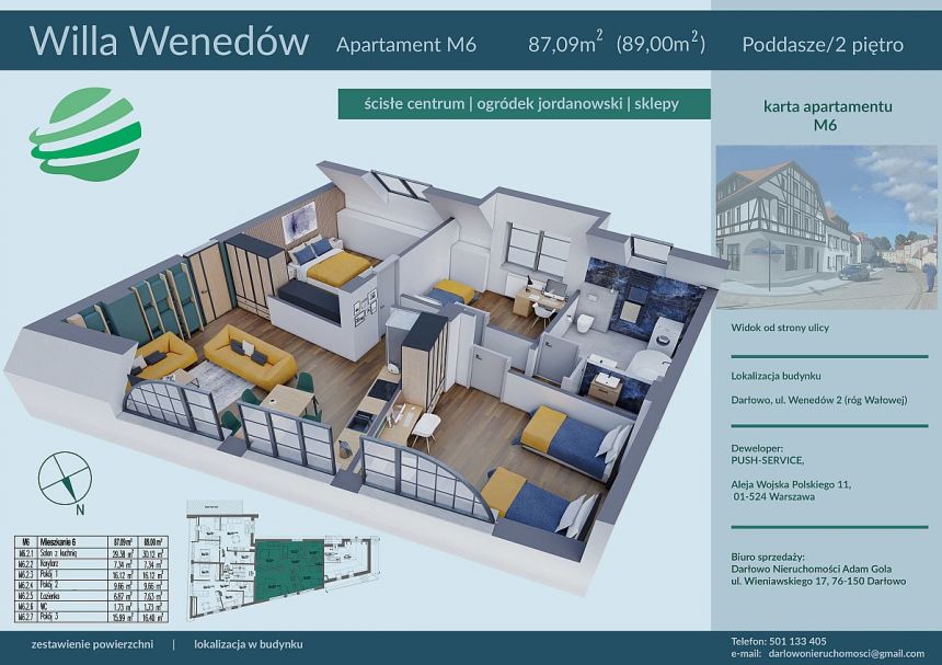 Darłowo, 482 500 zł, 48.25 m2, pietro 2 miniaturka 1