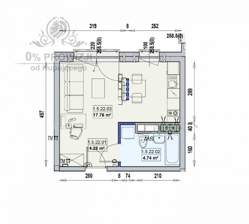 Mieszkanie 26,78m2 ,2 pokojowe w Centrum Wrocławia /Stare Miasto miniaturka 3