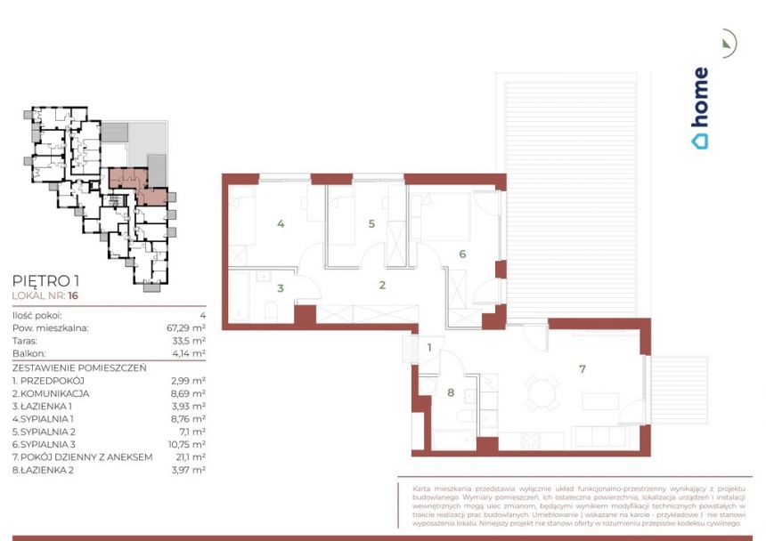 Rozkładowe M4|Taras 33 m2|Wszędzie blisko| IV 2025 miniaturka 7