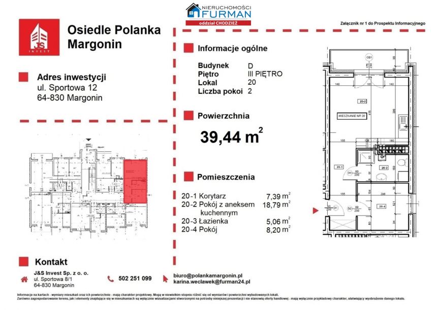 Na sprzedaż mieszkanie 2 pokojowe Margonin miniaturka 6