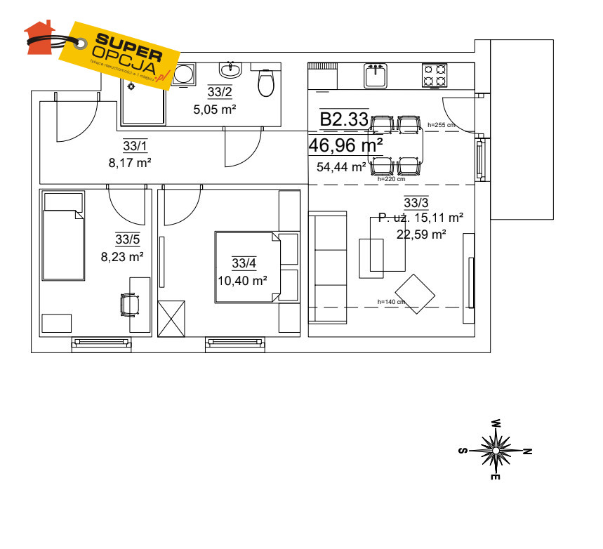 Kraków Ruczaj, 784 232 zł, 46.96 m2, z loggią miniaturka 2