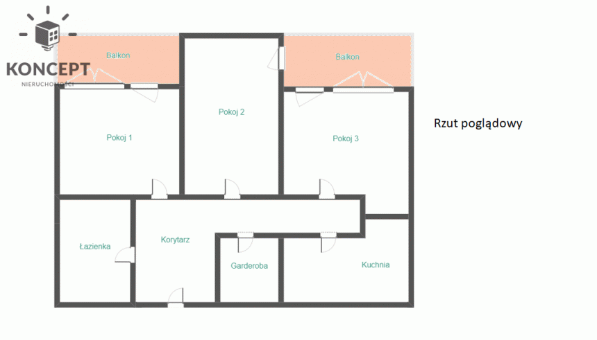 3-pok | 2 balkony | Garaż | ul. Braniborska miniaturka 9