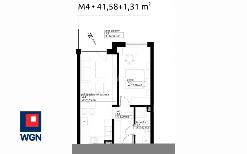 Wieluń, 373 804 zł, 41.58 m2, parter, 4 miniaturka 3