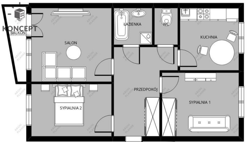 3 osobne pokoje | Magnolia | Balkon | Parking miniaturka 9