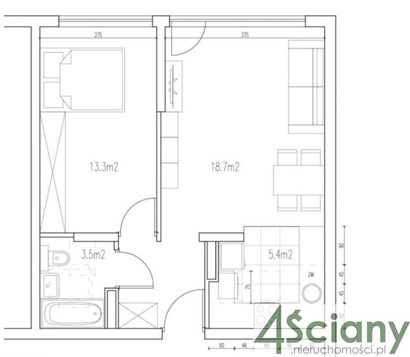 Warszawa Górny Mokotów, 689 000 zł, 38.8 m2, z balkonem miniaturka 10